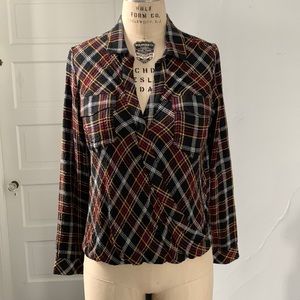 NWOT Splendid Surplice Plaid Top